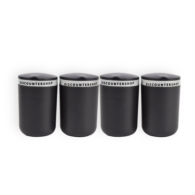 Elegant Ontworpen Asbakken Met Deksels - Zwart & Grijs - 10.5cm x 6cm x 9.5cm - Set van 4 stuks - Rookvrij & Windbestendig