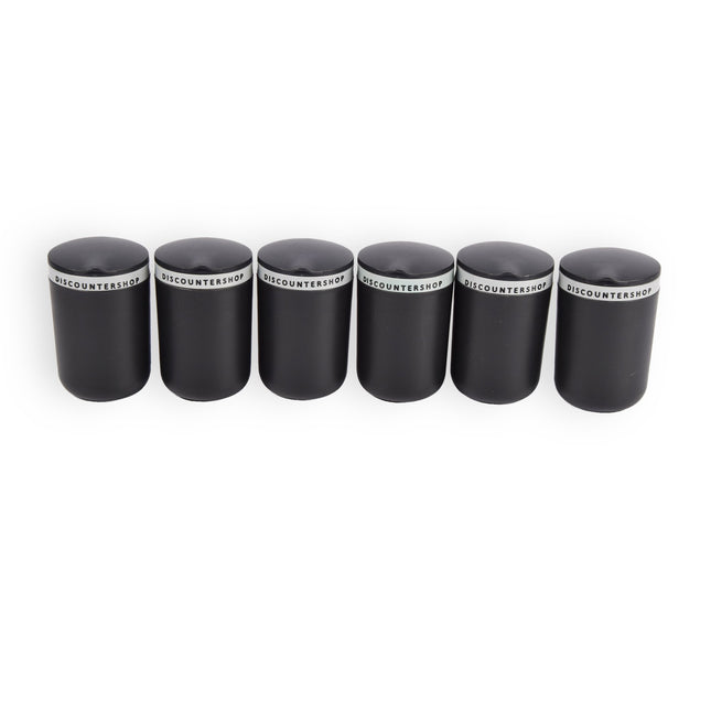 Zwarte & Grijze Asbak set met Deksel - Stijlvol Ontwerp - Afmetingen 10.5cm x 6cm x 9.5cm - 6 stuks Voor een Frisse Rookervaring