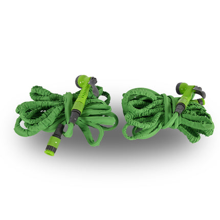 set van 2 stuks |  Tuinslang | waterslang | groen /Zwart | Flexibele | 10-20m | Met 7 functies