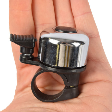 Zilveren en Zwarte Mini Fietsbel Set - Luide Fietsbeltoon - Fietsaccessoires - 6cm x 5cm x 3cm - 2 Fietsbellen Meegeleverd