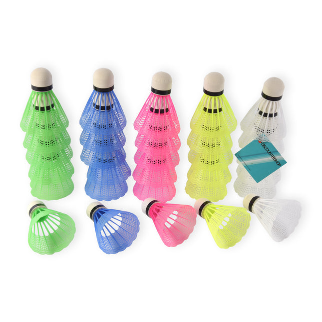 Gekleurde Kunststof Shuttlecocks van Uitzonderlijke Kwaliteit - 6 Sets (30 stuks) - 240g - 6.6cm x 6.6cm x 8.2cm - Ideaal voor Sport en Genot