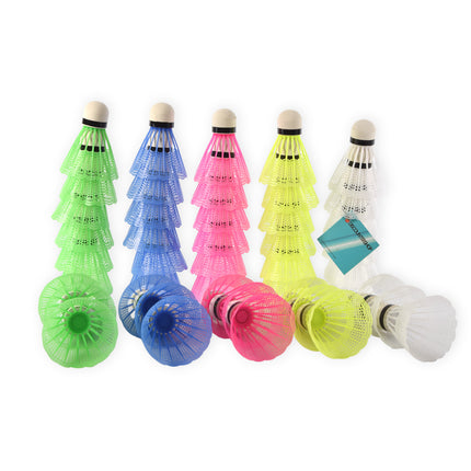 Kleurrijke Assorti Kunststof Shuttlecocks - Uitstekende Badminton Shuttles - 6.6cm x 6.6cm x 8.2cm - Sportartikelen - 9 Sets - 45 Kleurrijke Badminton Shuttles