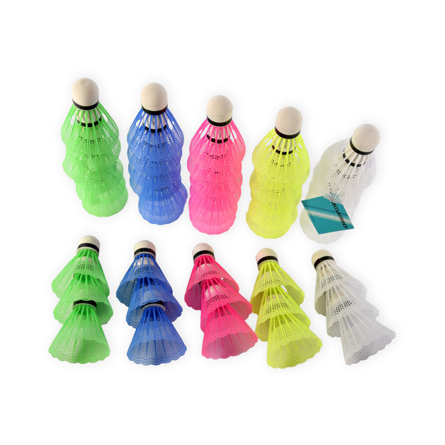 Kleurrijke Assorti Kunststof Shuttlecocks - Uitstekende Badminton Shuttles - 6.6cm x 6.6cm x 8.2cm - Sportartikelen - 9 Sets - 45 Kleurrijke Badminton Shuttles