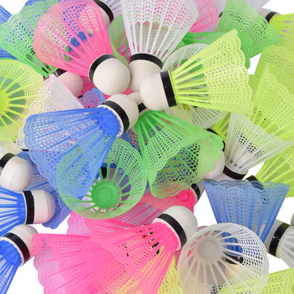 Set van 25 Hoogwaardige Kunststof Badmintonshuttles - Assortiment Kleuren - 6.6cm x 6.6cm x 8.2cm - Licht en Betrouwbaar - Optimaal voor Sportief Vermaak