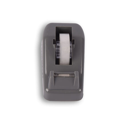 Set van 1 Grijze Plakbandhouder met 2 Rollen - 12m per Rol - Afmetingen: 10cm x 5.5cm x 4cm