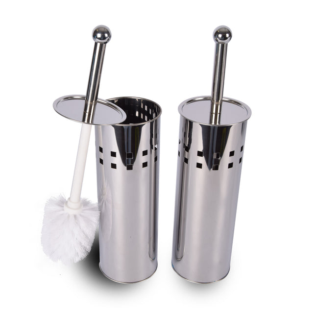 Toiletborstel | Met Houder | 9.5x9.5x38cm | 2 Stuks | WC borstel | Badkameraccessoires | Toiletborstelset