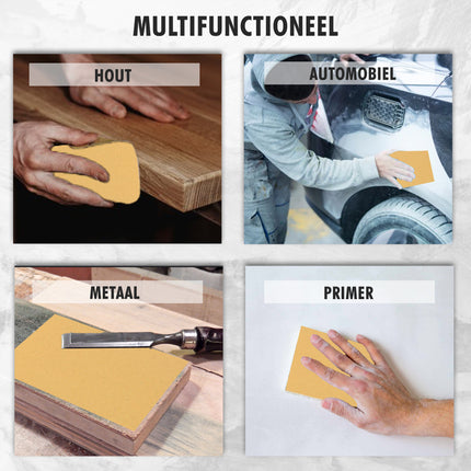 Schuurpapier Set - 30 Stuks | Schuurmaterialen voor Volwassenen | Fijn, Grof, Metaal- en Meubel Schuurpapier | 9.30x20 cm | Beige