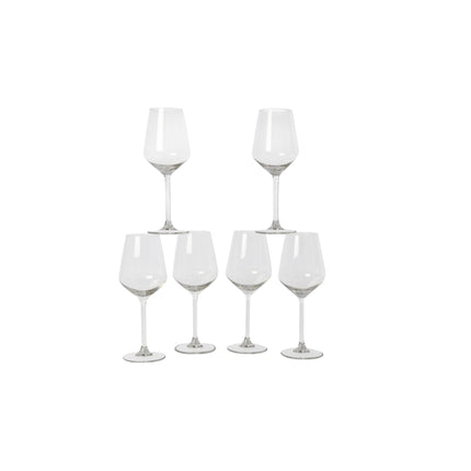 6x Luxe Kristallen Wijnglazen - Transparant - Afmetingen: 22cm x 7.5cm x 7.5cm