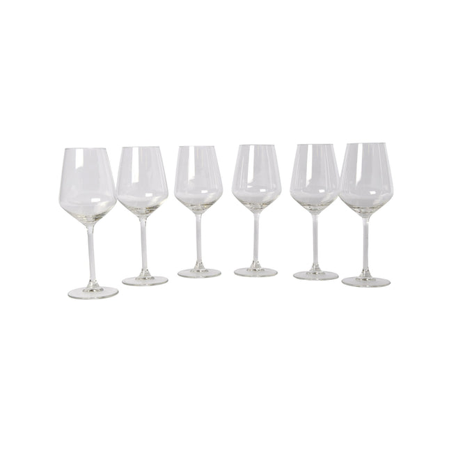 6x Luxe Kristallen Wijnglazen - Transparant - Afmetingen: 22cm x 7.5cm x 7.5cm