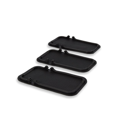 Rubberen Antislipmat Set voor in de Auto  - 3 Stuks Zwart - 18.5cm x 10.5cm - Beschermat voor Auto Dashboard