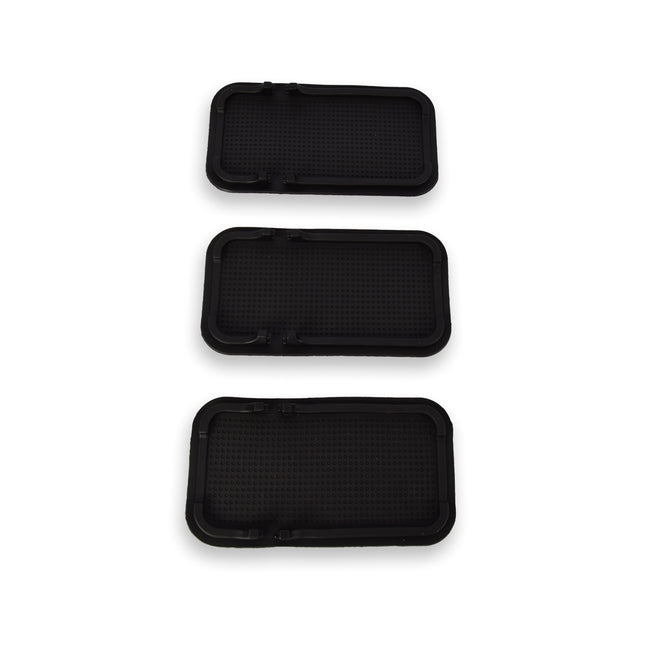 Rubberen Antislipmat Set voor in de Auto  - 3 Stuks Zwart - 18.5cm x 10.5cm - Beschermat voor Auto Dashboard