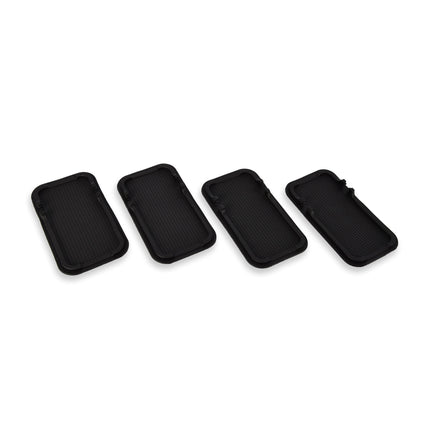 Set van 4 Duurzame Zwarte Antislipmatjes voor Car Dashboard | Gemaakt van Hoogwaardig Rubber | 18.5cm x 10.5cm