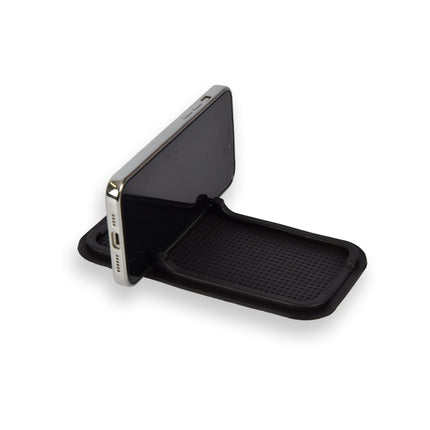 Set van 4 Duurzame Zwarte Antislipmatjes voor Car Dashboard | Gemaakt van Hoogwaardig Rubber | 18.5cm x 10.5cm