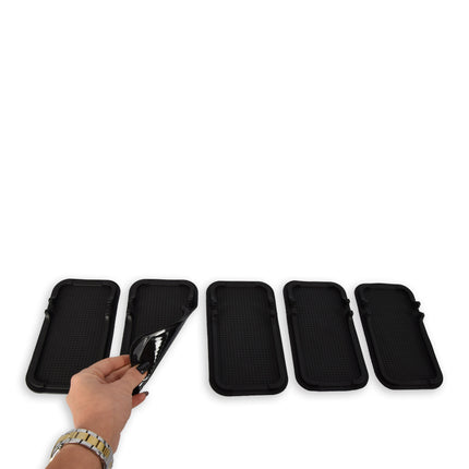 Set van 5 Antislipmatten voor Autodashboard - Zwart, 18.5cm x 10.5cm| Essentieel Auto Accessoires  | Antislip Dashboard Mat voor Telefoon, Smartphone, Tablet en Parkeerkaart |  Afwasbaar