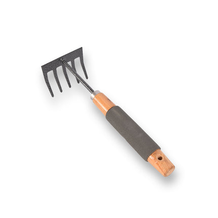 Tuinharkje | hark | met steel | Tuingereedschap | Tuinieren | Zachte Handgreep | Tuinonderhoud | Tuinaccessoires | 27cm x 9cm x 7.5cm