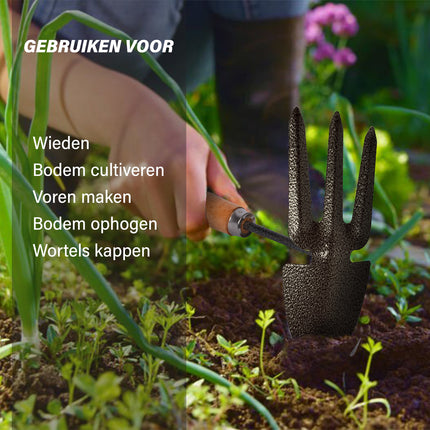Stevige Zilver/Grijze Tuinhark - 28x7.50x15 cm - Tuingereedschap Set voor Tuinonderhoud en Grondwerken