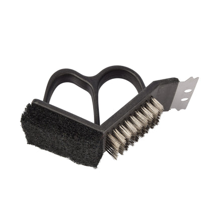 BBQ Borstel - Zwart & Zilver - Grillreiniging - Schoonmaakborstel - 17cm x 7cm x 9cm - Compact & Lichtgewicht