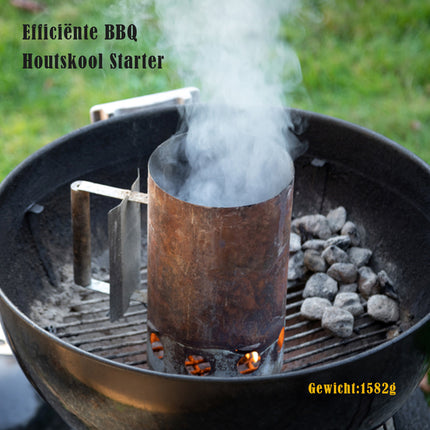 BBQ Houtskool | bbq starter | Houtskoolstarter | Zilver | Verzinkt Staal | Brikettenstarter | 27cm*27cm