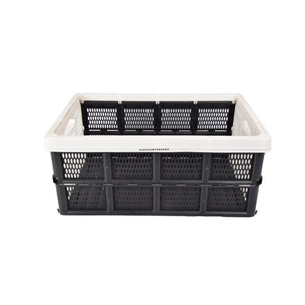 Stevige Vouwkrat met Soft-touch Handgrepen  | Wit Plastic | L50cm x B21cm x H33cm | Stapelbare Opbergmand voor Badkamer, Keuken, Kantoor | 32 Liter | Eenvoudig in Gebruik en Opslag Waardevolle items