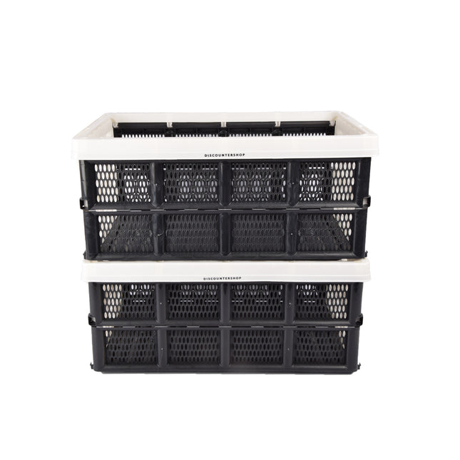 Voortreffelijke Opbergoplossing: Stevige 32L Vouwkrat met Soft Touch Handgrepen | Witte Opbergbox Zonder Deksel | Ideaal voor Thuis Kantoor en Onderweg | 50cm x 21cm x 33cm | Betaalbare Kwaliteit