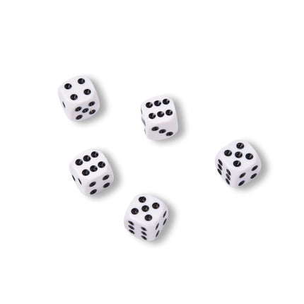 Kwalitatieve Hoogwaardige Dobbelstenen Set van 10 Stuks - Plastic Speelstenen - Wit/Zwart - 1.5cm x 1.5cm - 50g
