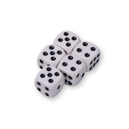Kwalitatieve Hoogwaardige Dobbelstenen Set van 10 Stuks - Plastic Speelstenen - Wit/Zwart - 1.5cm x 1.5cm - 50g