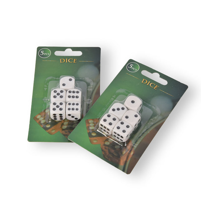 Kwalitatieve Hoogwaardige Dobbelstenen Set van 10 Stuks - Plastic Speelstenen - Wit/Zwart - 1.5cm x 1.5cm - 50g