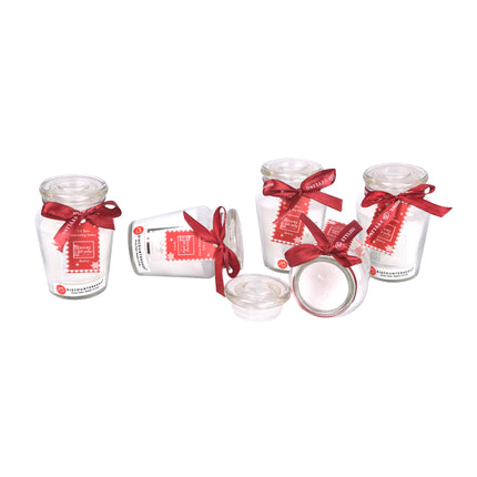 Witte Kaarsenset - 5 stuks - Hoogwaardige Aromatische Kaarsen met Vanillegeur - 11 uur Brandtijd - Afmetingen: 4.5cm x 7.5cm x 8.2cm