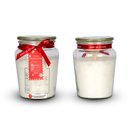 1 stuks | Geurkaars | in Mason Jar | kaars | Sfeerkaarsen | Geur:Bes | wit | 72 uur Branduren | 14.50cm*8.5cm