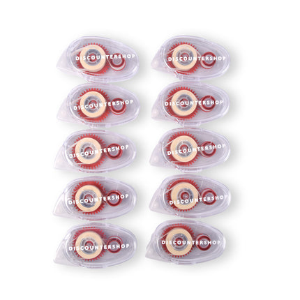 10 stuks Hoogwaardige Lijmroller en Lijmapplicator - Transparant Rood - Lichtgewicht 314g – Discountershop