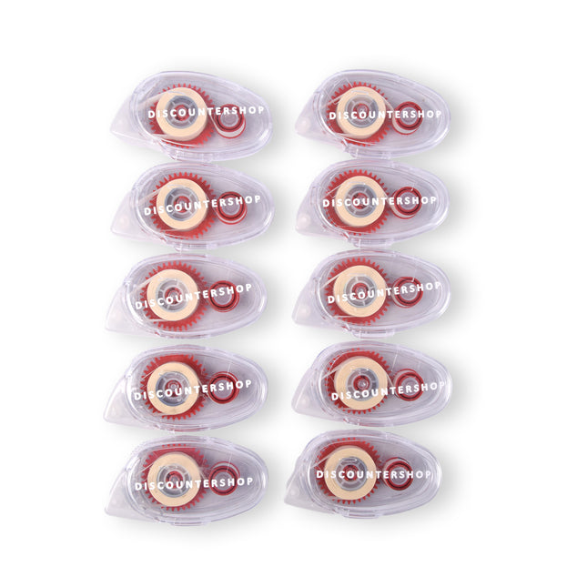 10 stuks Hoogwaardige Lijmroller en Lijmapplicator - Transparant Rood - Lichtgewicht 314g – Discountershop
