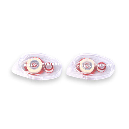 2x Hoogwaardige Lijmroller en Lijmapplicator - Transparant Rood - Lichtgewicht 62g – Discountershop