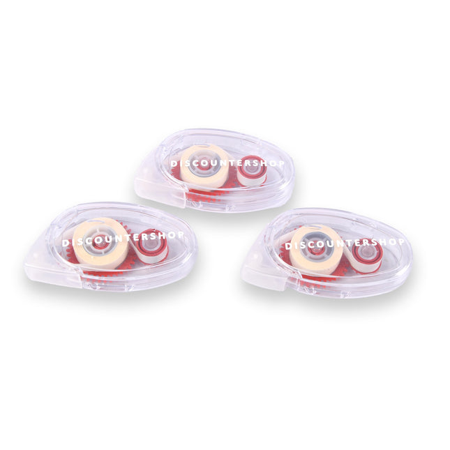 3 stuks Hoogwaardige Lijmroller en Lijmapplicator - Transparant Rood - Lichtgewicht 93g – Discountershop