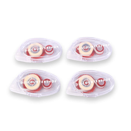 Set van 4 Lijmrollers en Lijmapplicators - Hoogwaardig en Lichtgewicht, Transparant Rood, 1233g