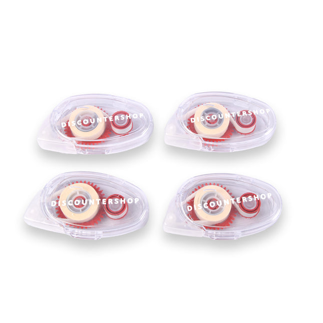 Set van 4 Lijmrollers en Lijmapplicators - Hoogwaardig en Lichtgewicht, Transparant Rood, 1233g