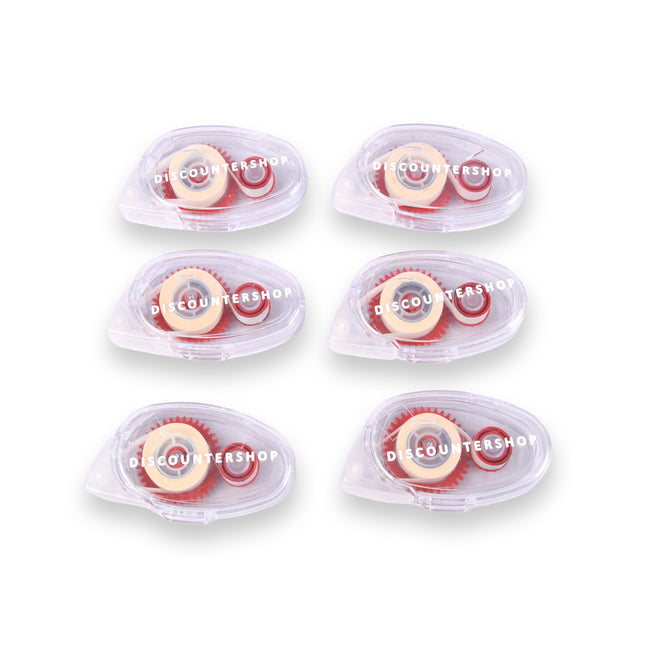 6 Stuks Hoogwaardige Lijmrollers en Lijmapplicators - Lichtgewicht Transparant Rood, Slechts 185g.