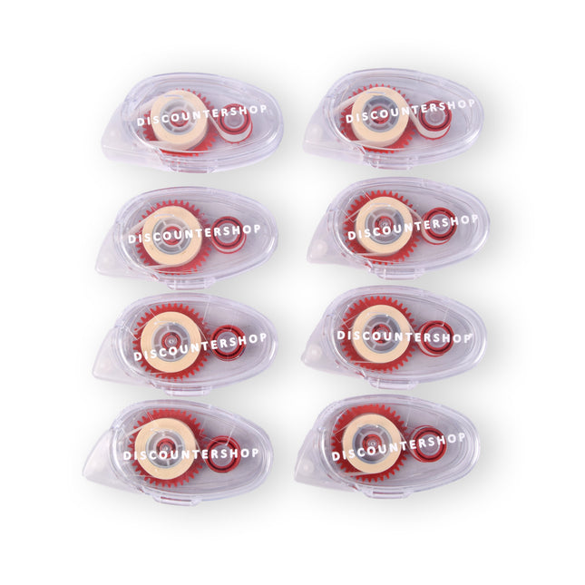 8 stuks Hoogwaardige Lijmroller en Lijmapplicator - Transparant Rood - Lichtgewicht 218g – Discountershop