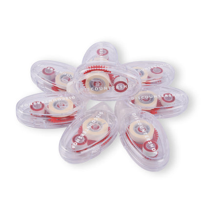 8 stuks Hoogwaardige Lijmroller en Lijmapplicator - Transparant Rood - Lichtgewicht 218g – Discountershop