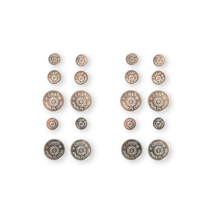20 Stuks Premium Knoopcellen en Batterijen - Zilverkleurig, Alkaline en Lithium, 1.5V Voltage - Inclusief AG1, AG3, AG12, AG13, AG4 en AG10
