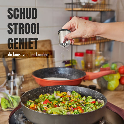 Peper- en Zoutmolen Set - RVS - Handmatige Molens met Instelbare Maalgraad - Keukengerei - Perfect als Kerstcadeau