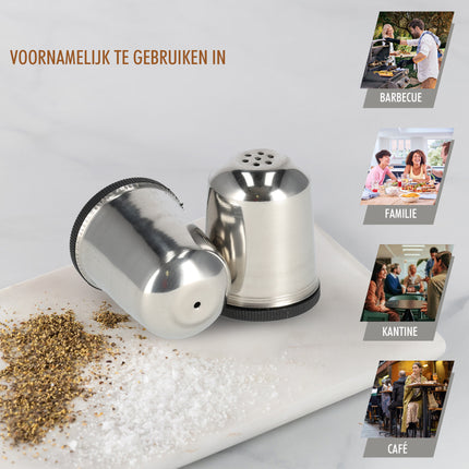 Peper-en Zout Molen RVS - Handmatige Peper- en Zoutmolen Set - Instelbare Maalgraad - Keukengerei Kruidenset