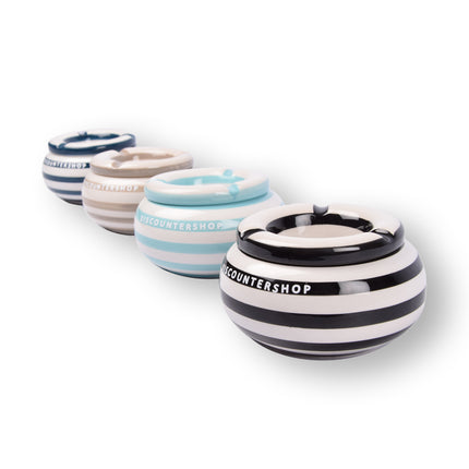 1x Stijlvolle Aardewerk Asbak 11cm x 6cm Zwart - Perfect Rookaccessoire