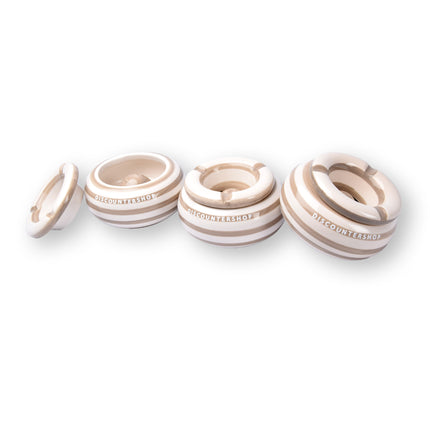 3x Stijlvolle Aardewerk Asbak 11cm x 6cm Beige - Perfect Rookaccessoire