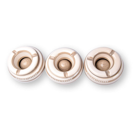 3x Stijlvolle Aardewerk Asbak 11cm x 6cm Beige - Perfect Rookaccessoire