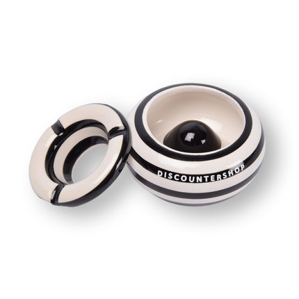 1x Stijlvolle Aardewerk Asbak 11cm x 6cm Zwart - Perfect Rookaccessoire