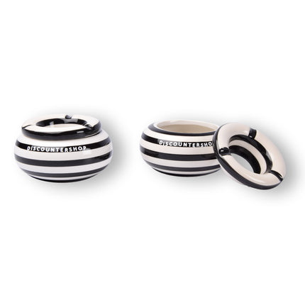 2x Stijlvolle Aardewerk Asbak 11cm x 6cm Zwart - Perfect Rookaccessoire