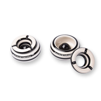 2x Stijlvolle Aardewerk Asbak 11cm x 6cm Zwart - Perfect Rookaccessoire