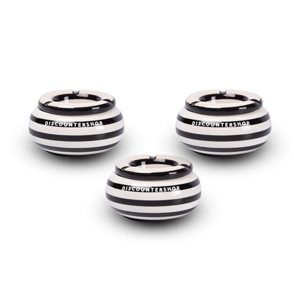 3x Stijlvolle Aardewerk Asbak 11cm x 6cm Zwart - Perfect Rookaccessoire