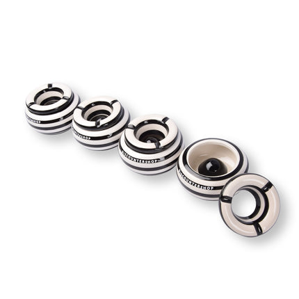 4x Stijlvolle Aardewerk Asbak 11cm x 6cm Zwart - Perfect Rookaccessoire