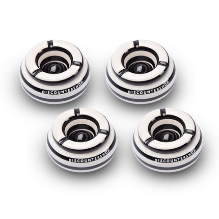 4x Stijlvolle Aardewerk Asbak 11cm x 6cm Zwart - Perfect Rookaccessoire